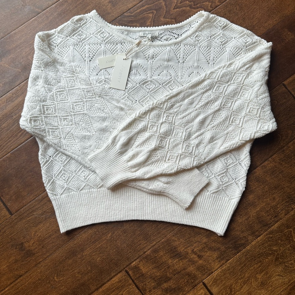 NWT Z Supply Kasia Ivory Sweater Size XL